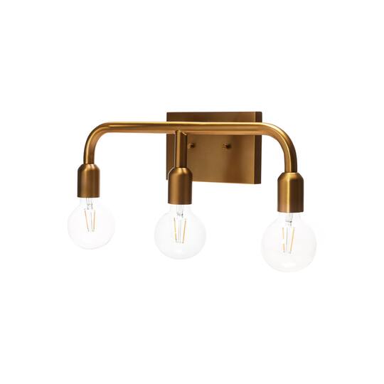 Hello Honey® Robert Stevenson Lighting Benson Exposed Bulb Metal 3-Light Vanity